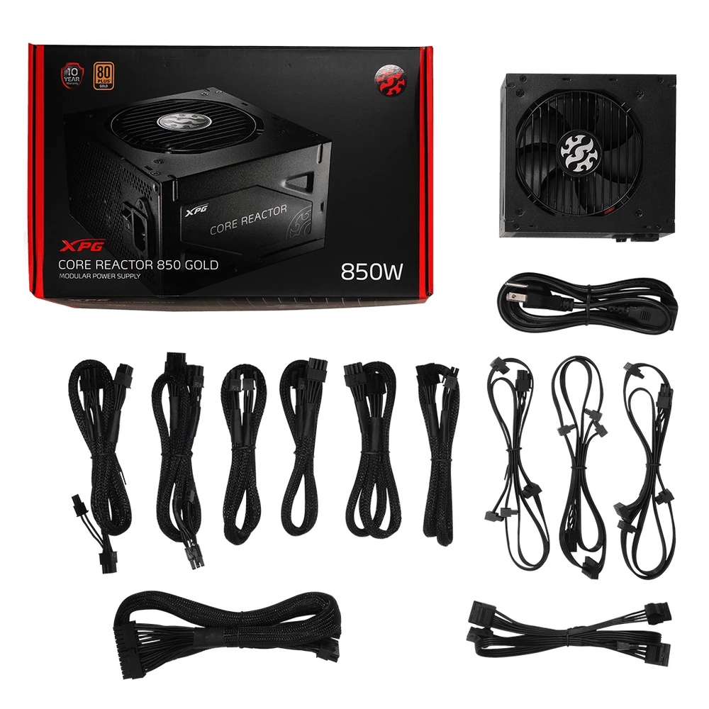 Fuente de Poder ADATA XPG CORE REACTOR - 850w - ATX - 24 Pin - Sata - COREREACTOR850G-BKCUS Fuente de Poder ADATA XPG CORE REACTOR - 850w - ATX - 24 Pin - Sata - COREREACTOR850G-BKCUS