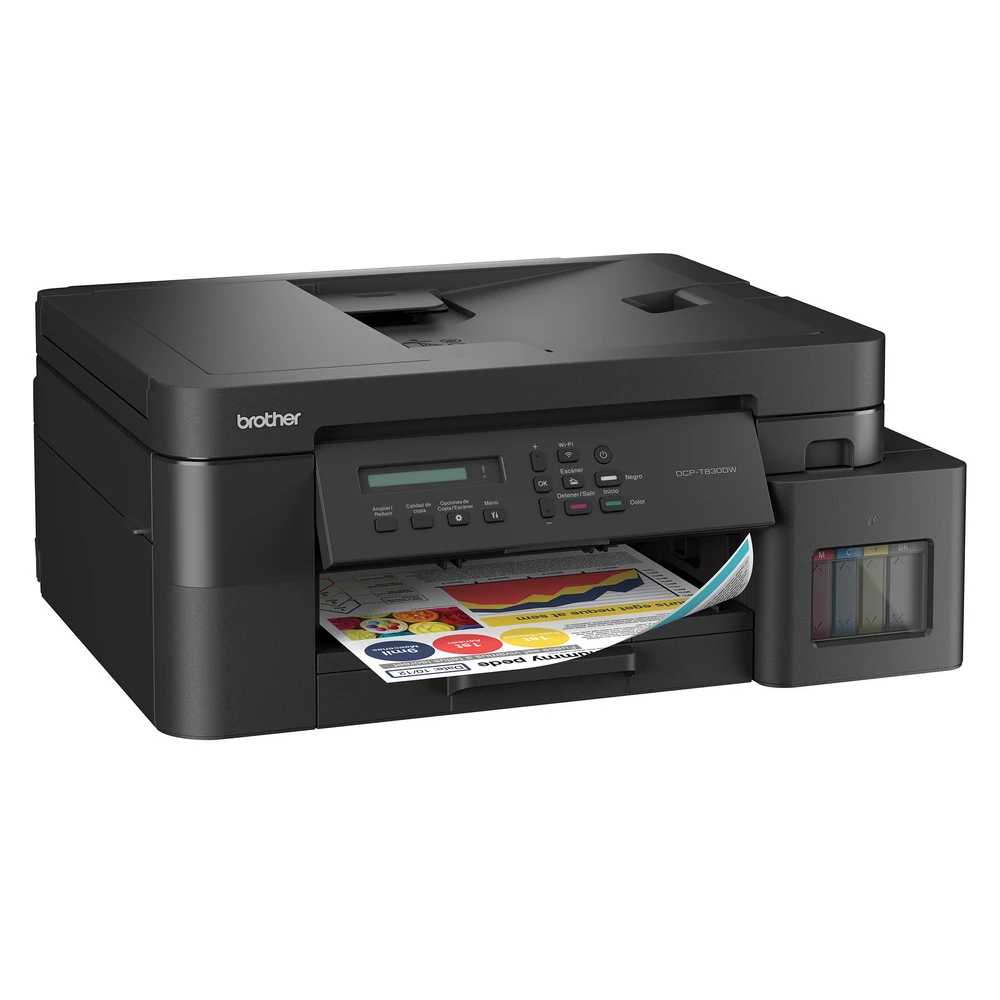 Multifuncional Brother DCP-T830DW - 30ppm Negro - 26ppm Color - Tinta Continua - Wi-Fi - USB - Dúplex - DCPT830DW Multifuncional Brother DCP-T830DW - 30ppm Negro - 26ppm Color - Tinta Continua - Wi-Fi - USB - Dúplex - DCPT830DW