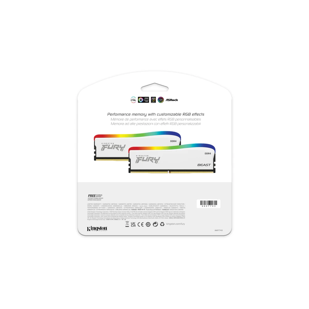 Memoria RAM Kingston FURY Beast RGB Special Edition - DDR4 - 8GB -3600MHz - U-DIMM - Para PC - KF436C17BWA/8 Memoria RAM Kingston FURY Beast RGB Special Edition - DDR4 - 8GB -3600MHz - U-DIMM - Para PC - KF436C17BWA/8