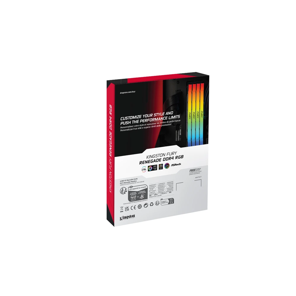 Memoria RAM Kingston FURY Renegade RGB - DDR4 - 8GB - 3200MHz - UDIMM - Para PC - KF432C16RB2A/8 Memoria RAM Kingston FURY Renegade RGB - DDR4 - 8GB - 3200MHz - UDIMM - Para PC - KF432C16RB2A/8