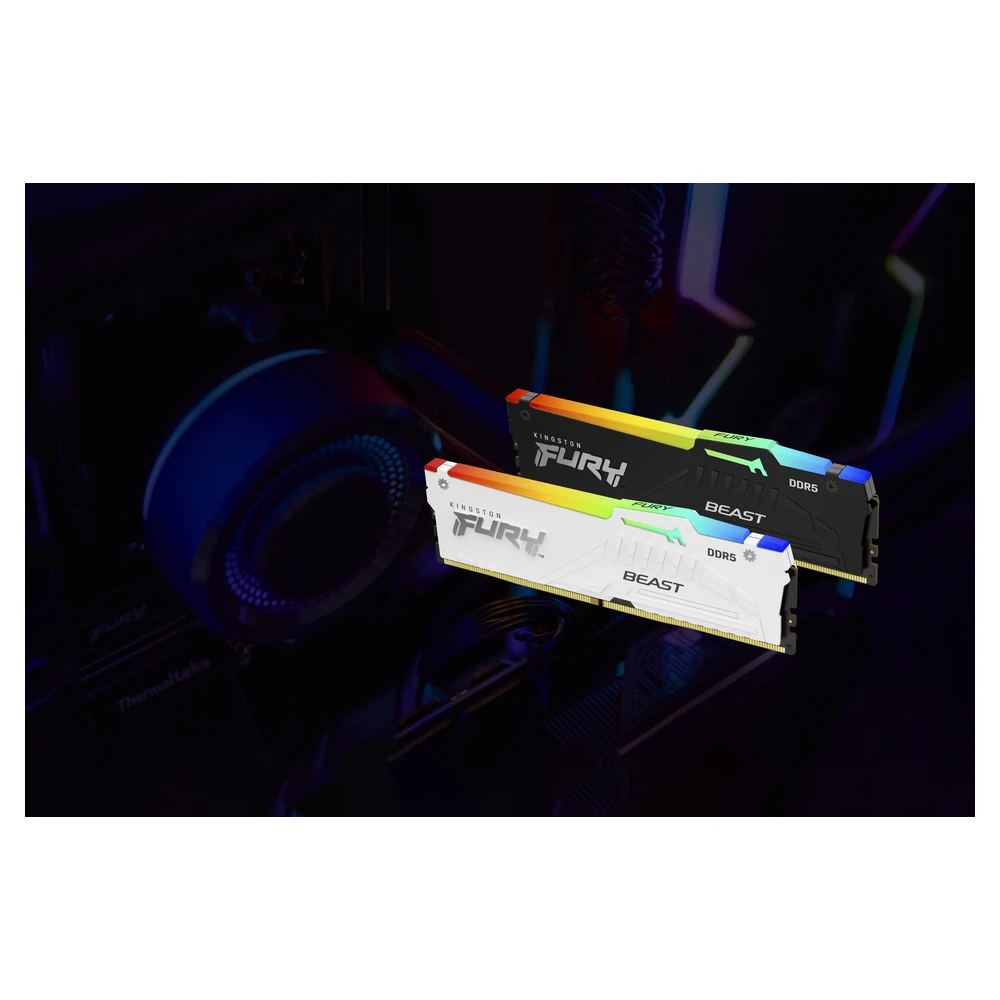 Memoria RAM Kingston FURY Beast White RGB - DDR5 - 16GB - 6000MHz - UDIMM - para PC - KF560C36BWE2A-16