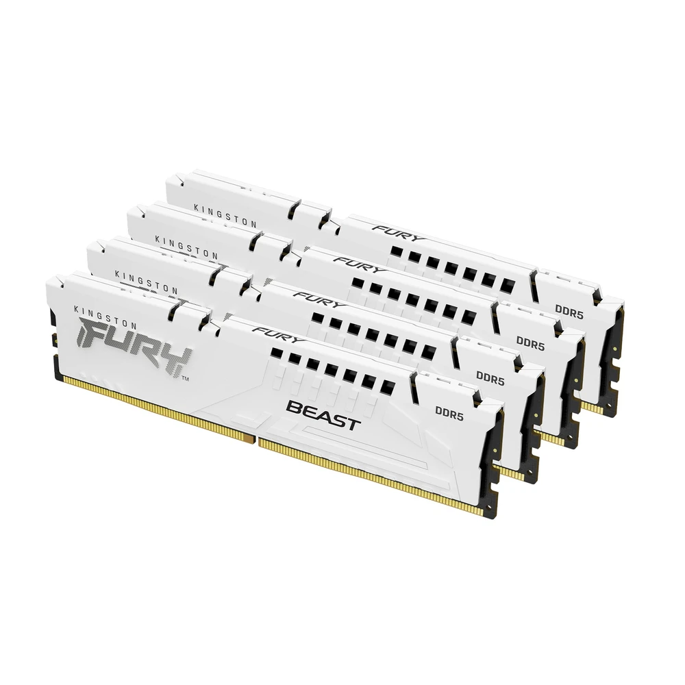 Memoria RAM Kingston FURY Beast White - DDR5 - 64GB (4x 16GB) - 5600MHz - UDIMM - para PC - KF556C40BWK4-64 Memoria RAM Kingston FURY Beast White - DDR5 - 64GB (4x 16GB) - 5600MHz - UDIMM - para PC - KF556C40BWK4-64
