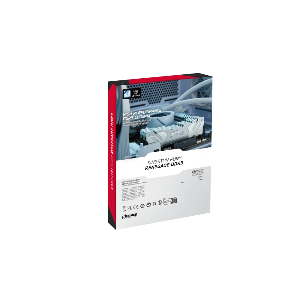 Memoria RAM Kingston FURY Renegade Silver/White - DDR5 - 24GB - 8400MHz - UDIMM - Para PC - KF584CU40RW-24 Memoria RAM Kingston FURY Renegade Silver/White - DDR5 - 24GB - 8400MHz - UDIMM - Para PC - KF584CU40RW-24