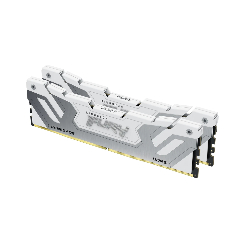 Memoria RAM Kingston FURY Renegade Silver/White - DDR5 - 48GB (2x24GB) - 8400MHz - UDIMM - Para PC - KF584CU40RWK2-48