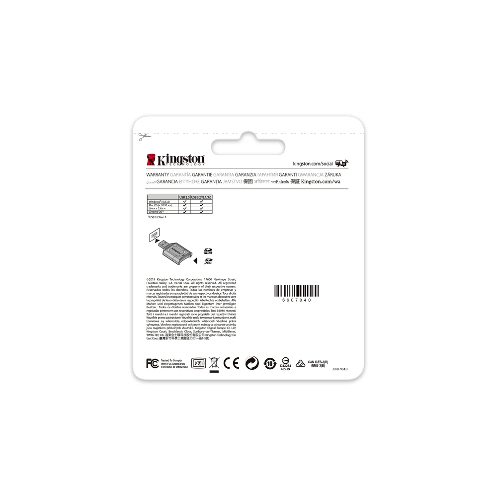 Lector SD Kingston Technology MobileLite Plus - USB 3.2 - Admite UHS-I/UHS-II - MLP Lector SD Kingston Technology MobileLite Plus - USB 3.2 - Admite UHS-I/UHS-II - MLP