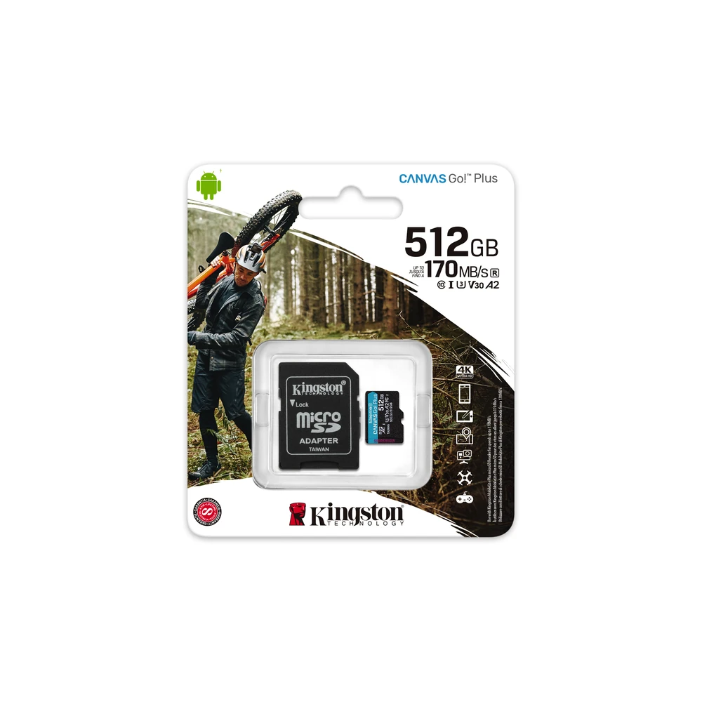 Memoria MicroSDXC Kingston Technology Canvas Goo! Plus - 512GB - Clase 10 - UHS-II - Con Adaptador - SDCG3/512GB Memoria MicroSDXC Kingston Technology Canvas Goo! Plus - 512GB - Clase 10 - UHS-II - Con Adaptador - SDCG3/512GB
