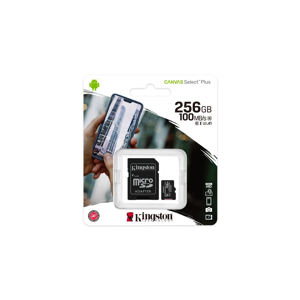 Memoria Microsdxc Kingston Canvas Select Plus 256Gb Clase 10 Uhs I Con Adaptador - SDCS2/256GB Memoria Microsdxc Kingston Canvas Select Plus 256Gb Clase 10 Uhs I Con Adaptador - SDCS2/256GB