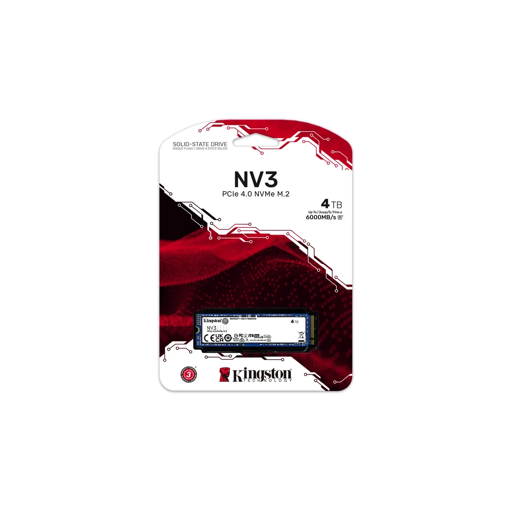 Unidad de Estado Sólido Kingston NV3 - M.2 - 4TB - PCI-E 4.0 - SNV3S/4000G Unidad de Estado Sólido Kingston NV3 - M.2 - 4TB - PCI-E 4.0 - SNV3S/4000G