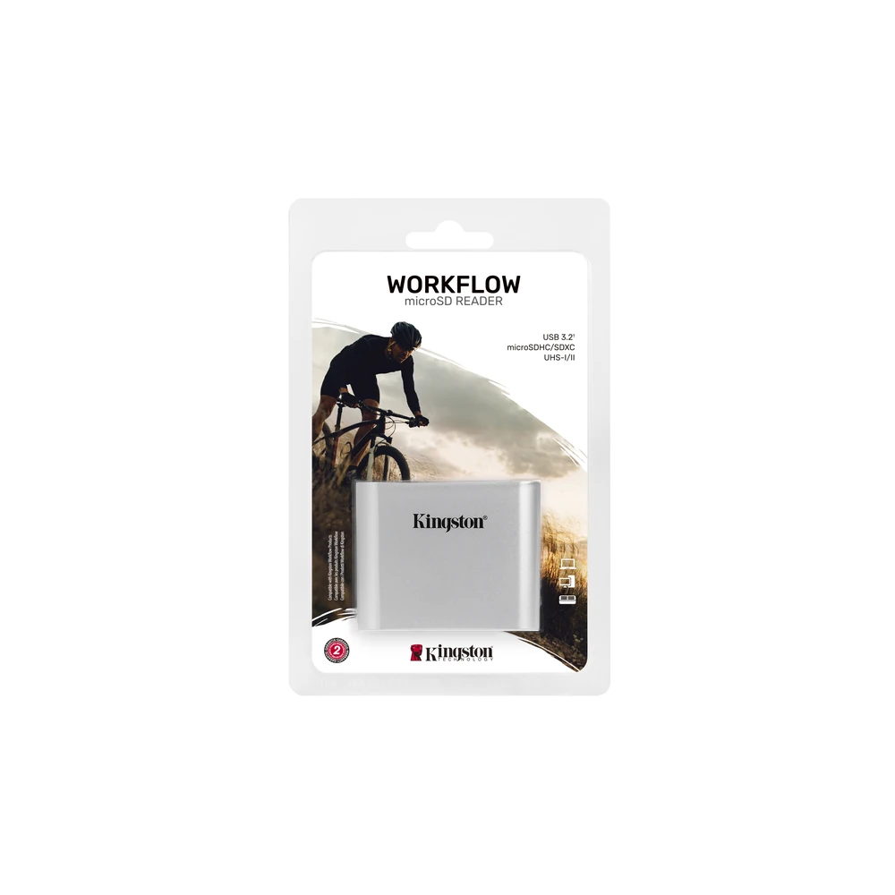 Lector de Tarjetas Kingston Workflow microSD Reader - 2 Tarjetas microSD - USB 3.2 - Negro con Plata - WFS-SDC Lector de Tarjetas Kingston Workflow microSD Reader - 2 Tarjetas microSD - USB 3.2 - Negro con Plata - WFS-SDC