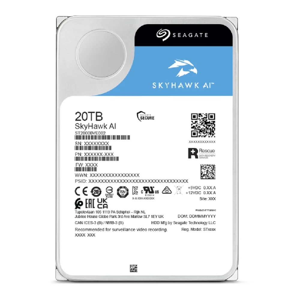 Disco Duro Seagate SkyHawk AI - 3.5" - 20TB - SATA III - ST20000VE002
