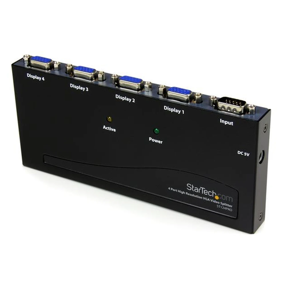 Duplicador Divisor StarTech.com ST124PRO Splitter VGA - 4 Puertos - 350MHz - Duplicador - ST124PRO Duplicador Divisor StarTech.com ST124PRO Splitter VGA - 4 Puertos - 350MHz - Duplicador - ST124PRO