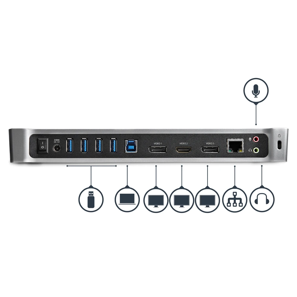 Docking Station StarTech.com USB3DOCKH2DP - HDMI - DisplayPort - Negro - USB3DOCKH2DP Docking Station StarTech.com USB3DOCKH2DP - HDMI - DisplayPort - Negro - USB3DOCKH2DP