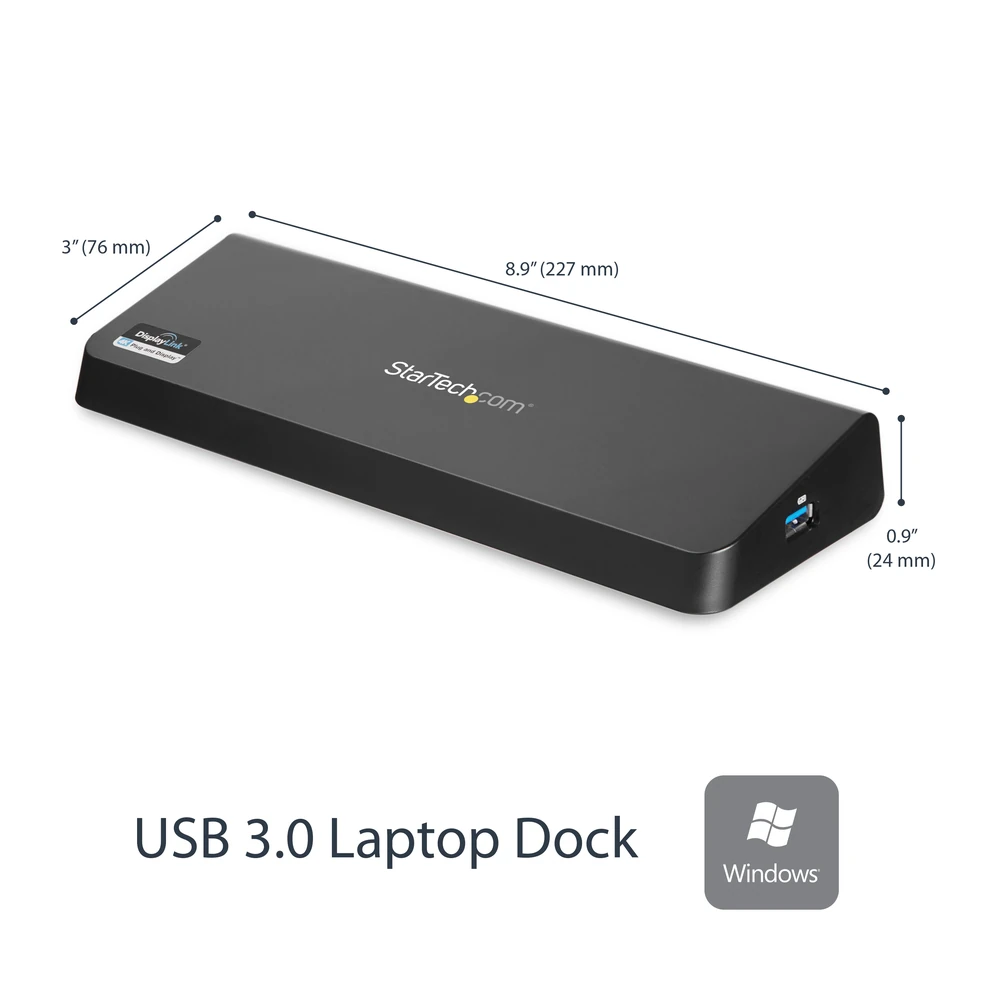 Docking Station StarTech.com USB3DOCKHDPC - HDMI - DisplayPort - USB 3.0 - Negro - USB3DOCKHDPC Docking Station StarTech.com USB3DOCKHDPC - HDMI - DisplayPort - USB 3.0 - Negro - USB3DOCKHDPC