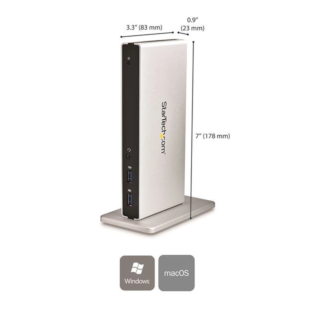 Docking Station StarTech.com USB3SDOCKDD - HDMI - VGA - DVI - Plata - USB3SDOCKDD Docking Station StarTech.com USB3SDOCKDD - HDMI - VGA - DVI - Plata - USB3SDOCKDD