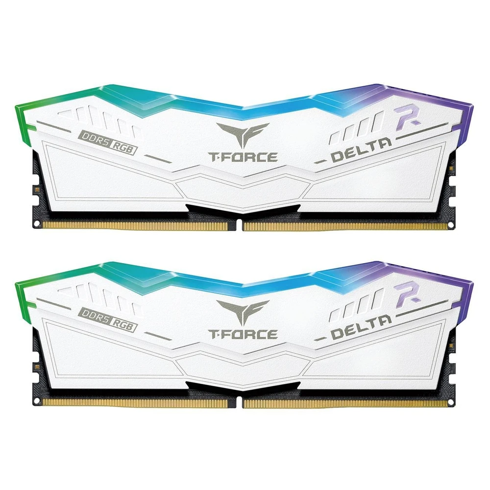 Memoria RAM TEAMGROUP T-FORCE Delta RGB - DDR5 - 32GB (2 x 16GB) - 5200MHz - DIMM - Blanco - Para PC - FF4D532G5200HC40CDC01 Memoria RAM TEAMGROUP T-FORCE Delta RGB - DDR5 - 32GB (2 x 16GB) - 5200MHz - DIMM - Blanco - Para PC - FF4D532G5200HC40CDC01