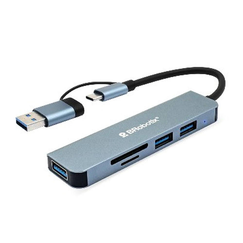 Docking Station BRobotix 6005453 - USB/SD/Micro SD - Plata - 6005453