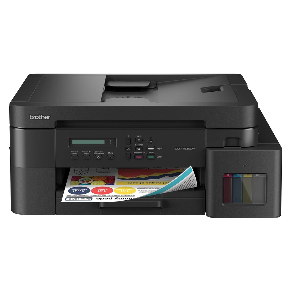 Multifuncional Brother DCP-T830DW - 30ppm Negro - 26ppm Color - Tinta Continua - Wi-Fi - USB - Dúplex - DCPT830DW Multifuncional Brother DCP-T830DW - 30ppm Negro - 26ppm Color - Tinta Continua - Wi-Fi - USB - Dúplex - DCPT830DW