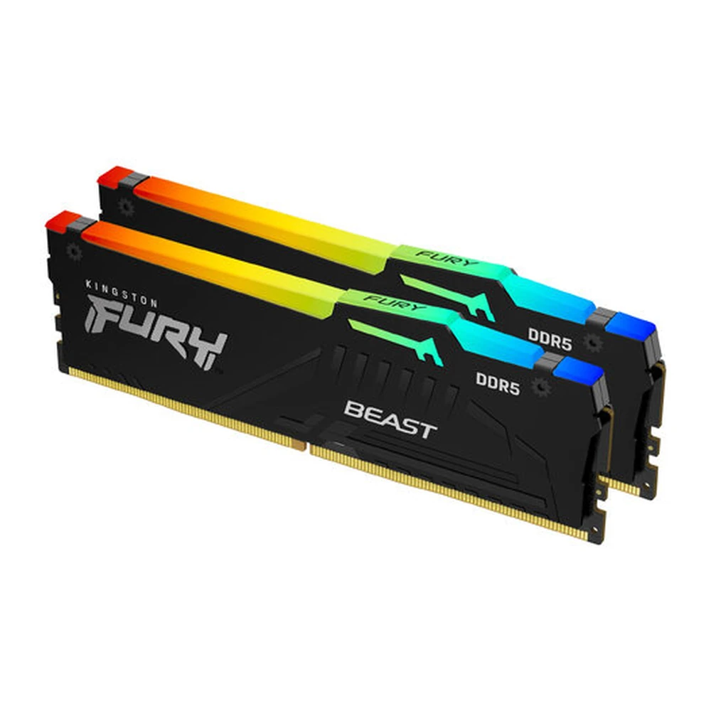 Memoria RAM Kingston FURY Beast RGB - DDR5 - 64GB (2x 32GB) - 5200MHz - UDIMM - para PC - KF552C40BBAK2-64 Memoria RAM Kingston FURY Beast RGB - DDR5 - 64GB (2x 32GB) - 5200MHz - UDIMM - para PC - KF552C40BBAK2-64