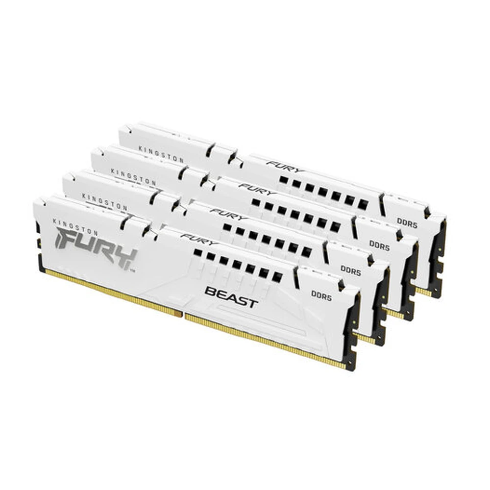 Memoria RAM Kingston FURY Beast White - DDR5 - 64GB (4x 16GB) - 5600MHz - UDIMM - para PC - KF556C40BWK4-64 Memoria RAM Kingston FURY Beast White - DDR5 - 64GB (4x 16GB) - 5600MHz - UDIMM - para PC - KF556C40BWK4-64