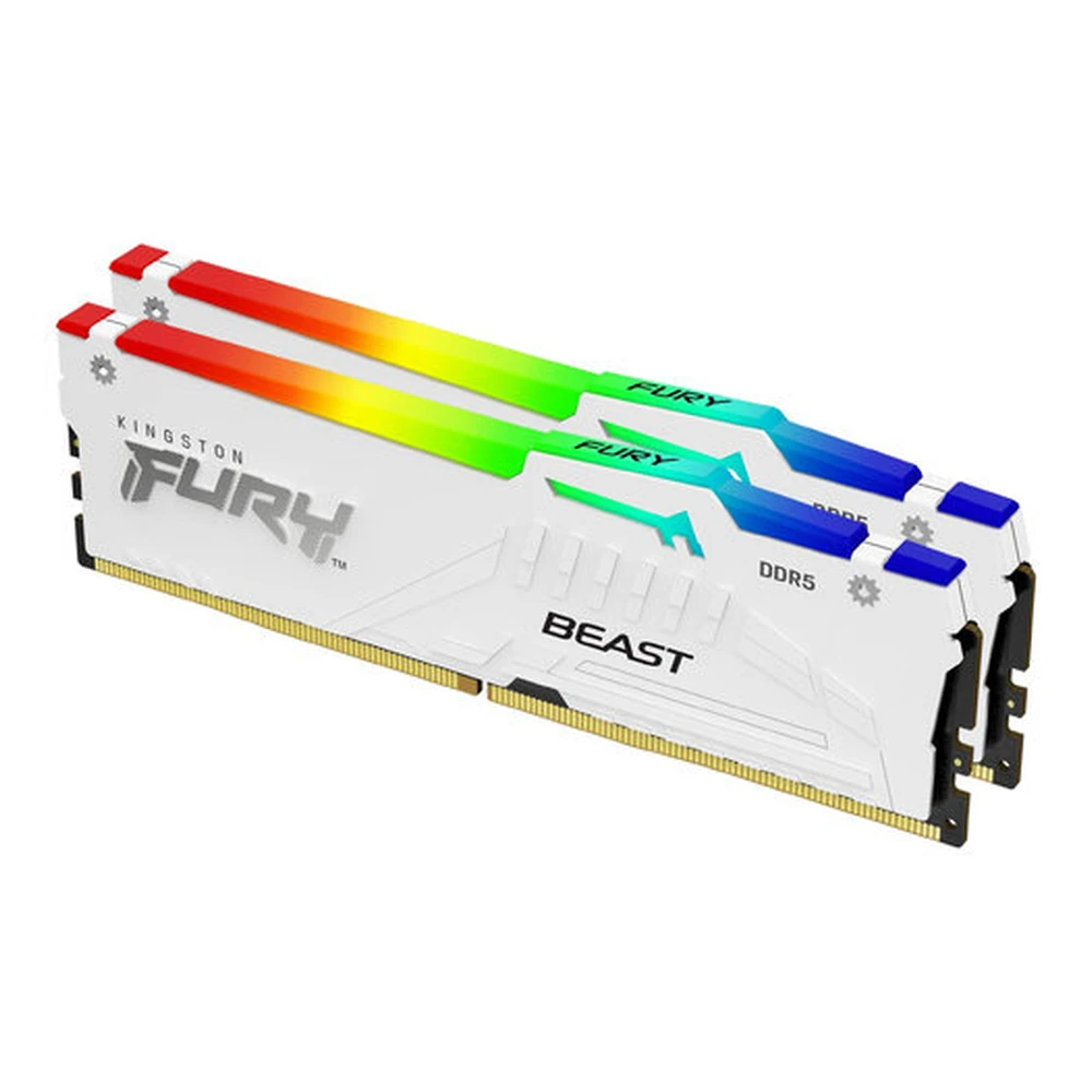 Memoria RAM Kingston FURY Beast White RGB - DDR5 - 32GB (2x16GB) - 6000MHz - UDIMM - Para PC - KF560C30BWAK2-32 Memoria RAM Kingston FURY Beast White RGB - DDR5 - 32GB (2x16GB) - 6000MHz - UDIMM - Para PC - KF560C30BWAK2-32