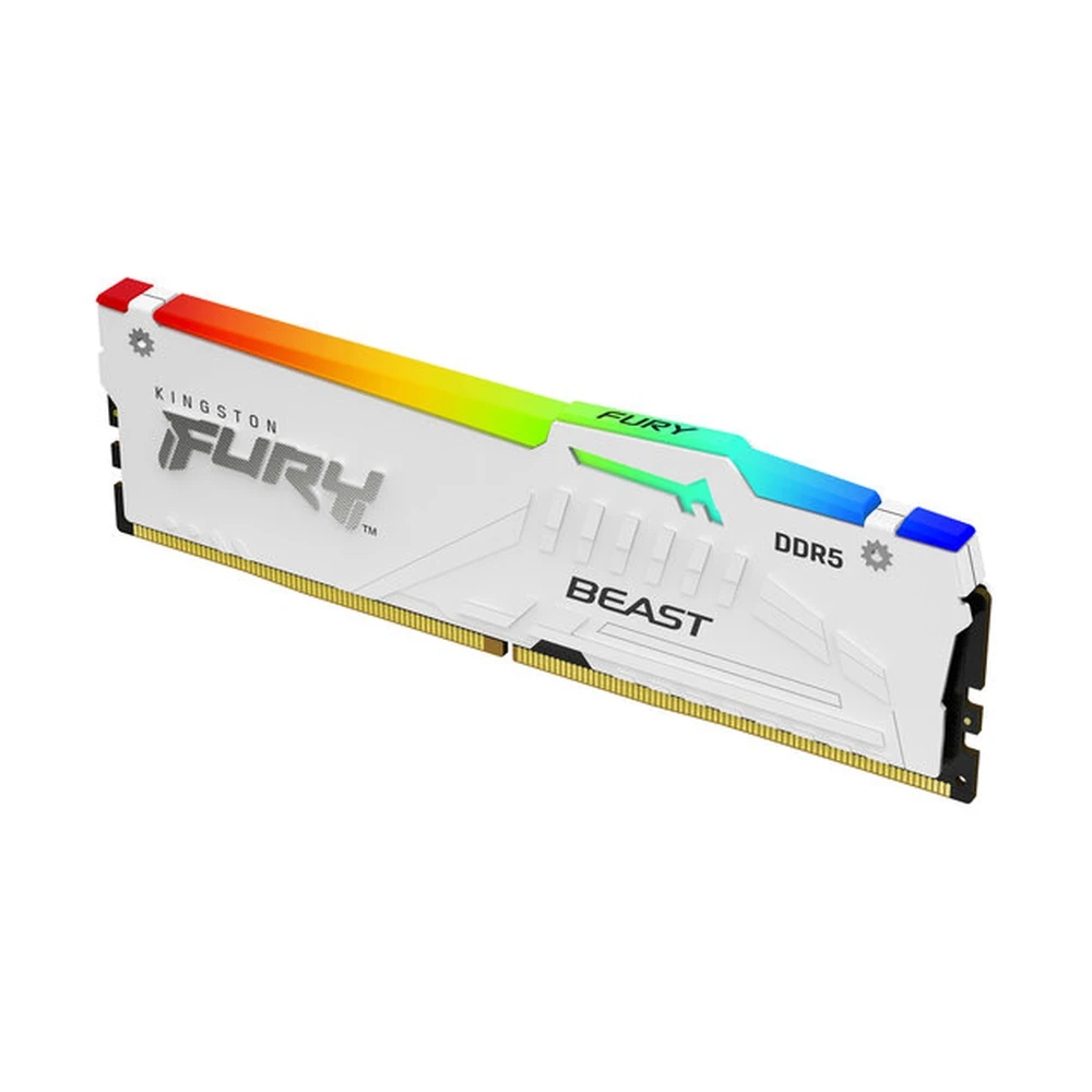 Memoria RAM Kingston FURY Beast White RGB - DDR5 - 16GB - 6000MHz - UDIMM - para PC - KF560C36BWE2A-16