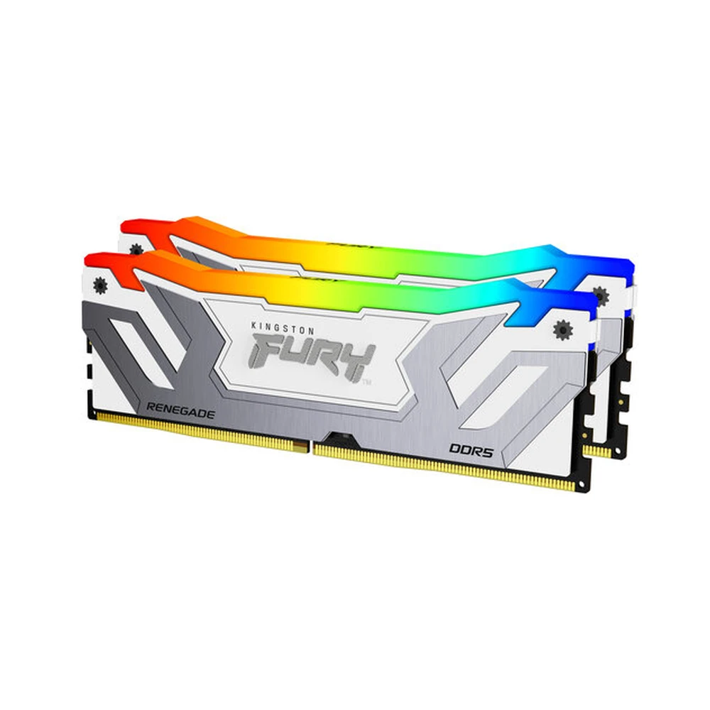 Memoria RAM Kingston FURY Renegade White RGB - DDR5 - 48GB (2x24GB) - 8400MHz - UDIMM - Para PC - KF584CU40RWAK2-48