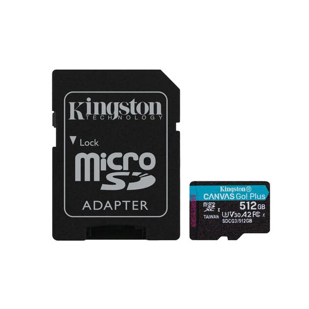 Memoria MicroSDXC Kingston Technology Canvas Goo! Plus - 512GB - Clase 10 - UHS-II - Con Adaptador - SDCG3/512GB Memoria MicroSDXC Kingston Technology Canvas Goo! Plus - 512GB - Clase 10 - UHS-II - Con Adaptador - SDCG3/512GB