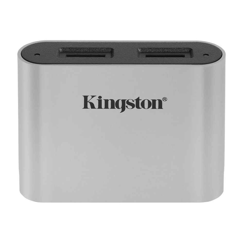 Lector de Tarjetas Kingston Workflow microSD Reader - 2 Tarjetas microSD - USB 3.2 - Negro con Plata - WFS-SDC Lector de Tarjetas Kingston Workflow microSD Reader - 2 Tarjetas microSD - USB 3.2 - Negro con Plata - WFS-SDC