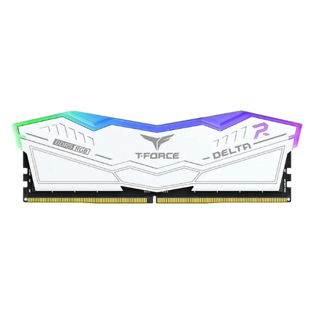 Memoria RAM TEAMGROUP T-Force DELTA RGB - DDR5 - 32GB - 6000 MHz - UDIMM - Blanco - Para PC - FF4D532G6000HC38A01 Memoria RAM TEAMGROUP T-Force DELTA RGB - DDR5 - 32GB - 6000 MHz - UDIMM - Blanco - Para PC - FF4D532G6000HC38A01