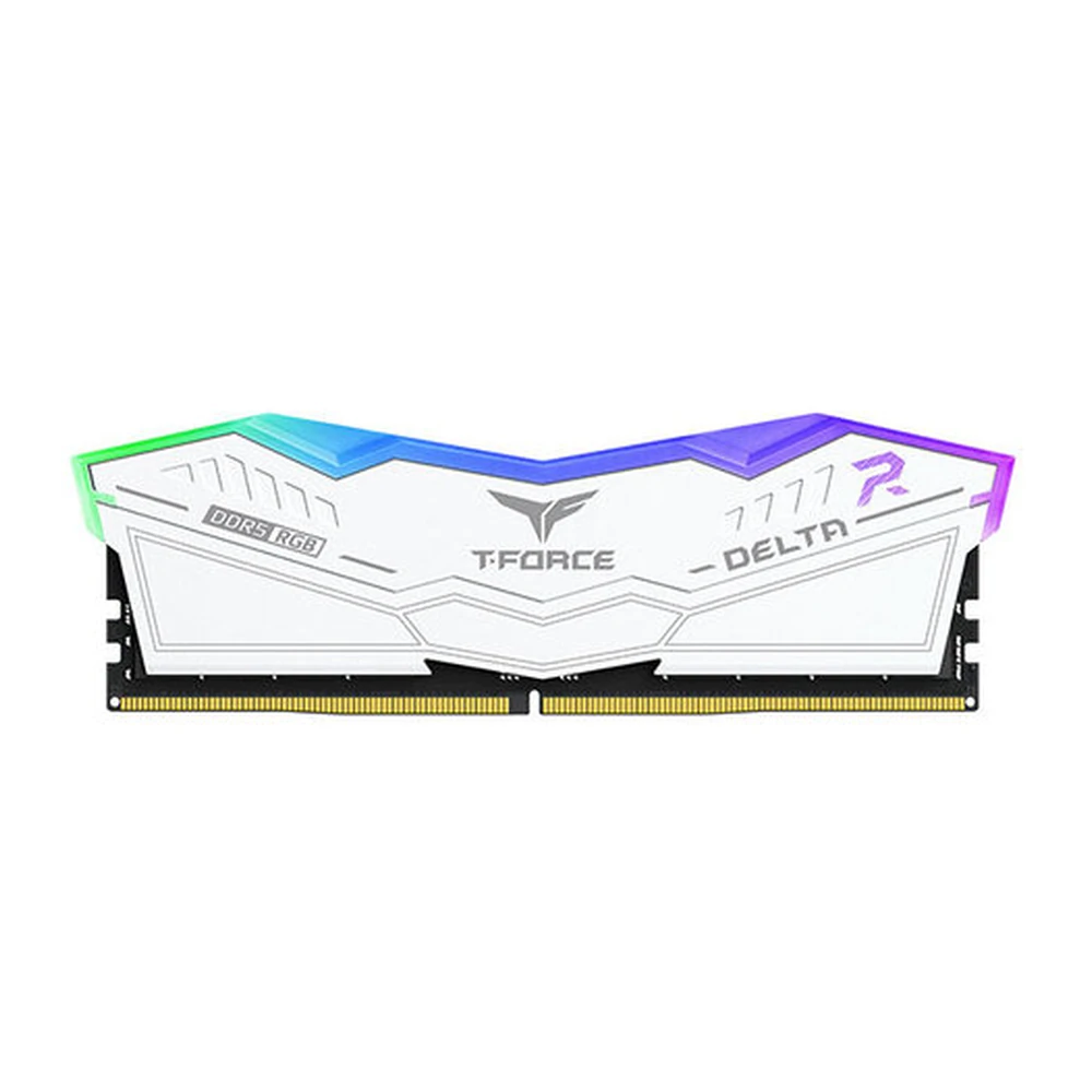 Memoria RAM TEAMGROUP T-Force DELTA RGB - DDR5 - 16GB - 5200 MHz - UDIMM - Blanco - Para PC - FF4D516G5200HC40C01 Memoria RAM TEAMGROUP T-Force DELTA RGB - DDR5 - 16GB - 5200 MHz - UDIMM - Blanco - Para PC - FF4D516G5200HC40C01