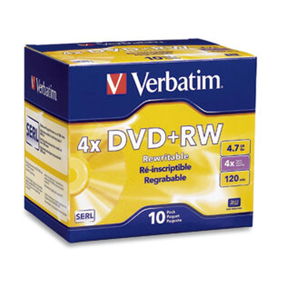 DVD+RW Verbatim DataLifePlus - 4X - 4.7GB - Paquete de 10 Piezas - 94839 DVD+RW Verbatim DataLifePlus - 4X - 4.7GB - Paquete de 10 Piezas - 94839